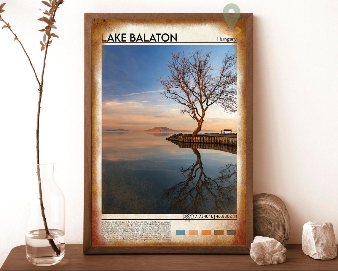 Lake Balaton Hungary Sunset Lakeside Reflection Travel Poster - Image 6