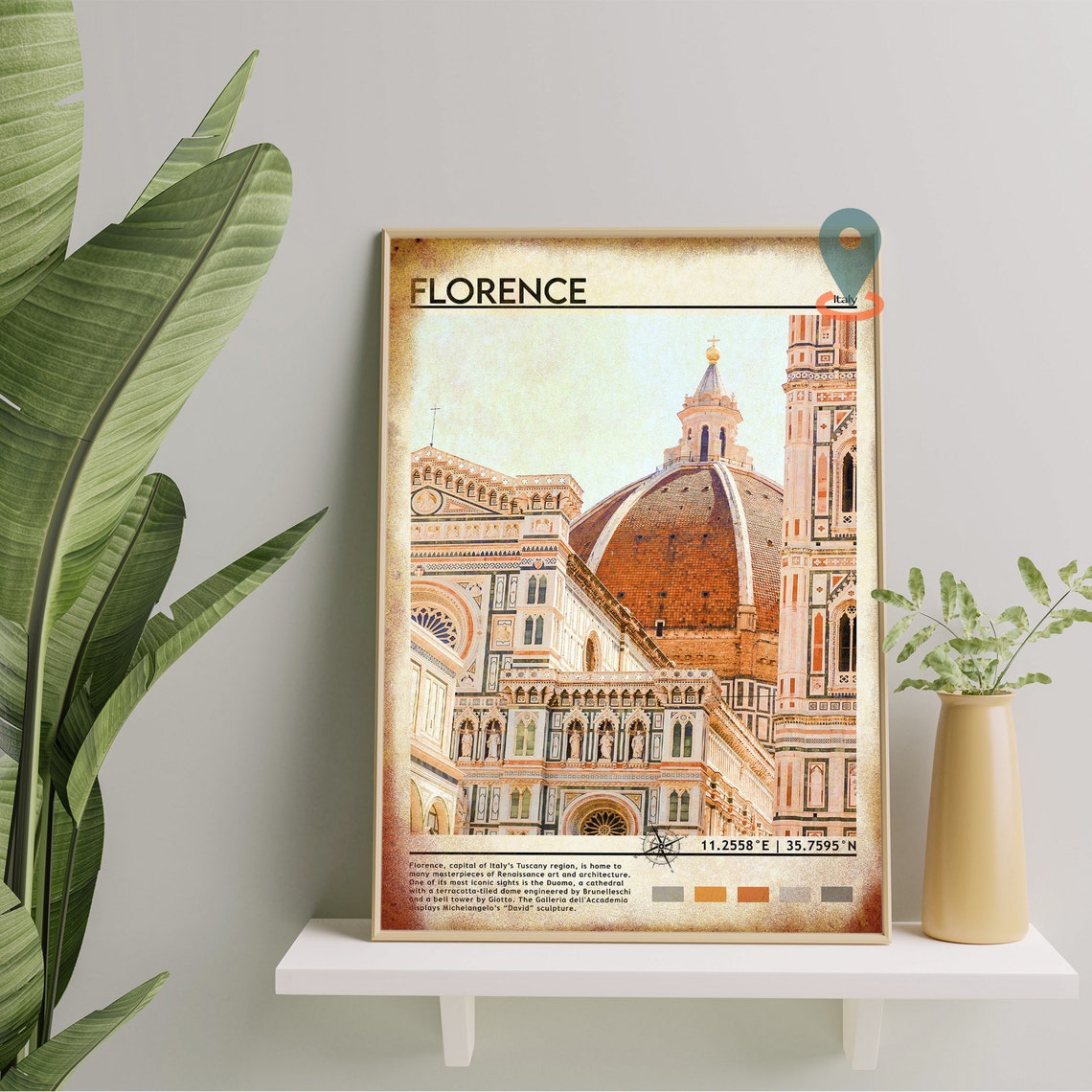 Florence Italy Duomo Brunelleschi Dome Travel Poster Renaissance - Image 4
