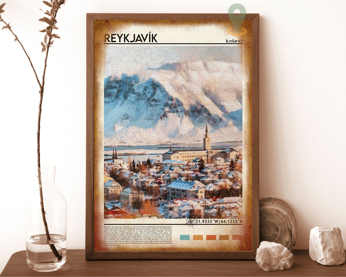 Reykjavik Print Reykjavik Poster Reykjavik Wall Art Reykjavik Travel Print Reykjavik Art Print Reykjavik Artwork Iceland Art Print - Image 6