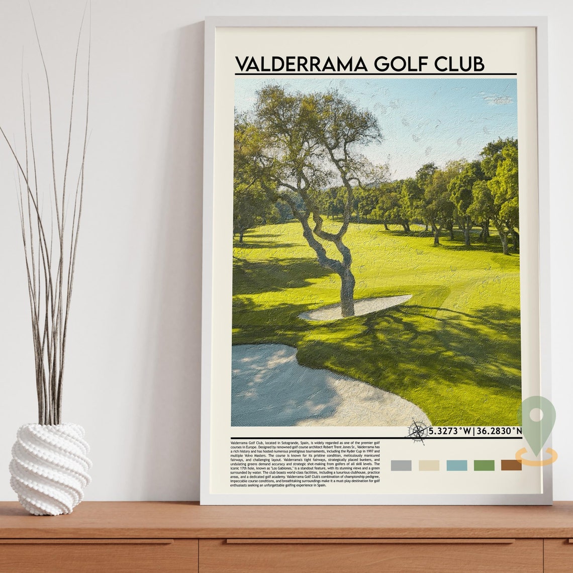 Valderrama Golf Club Spain Painted Fairway Vintage Golf Poster - Image 5