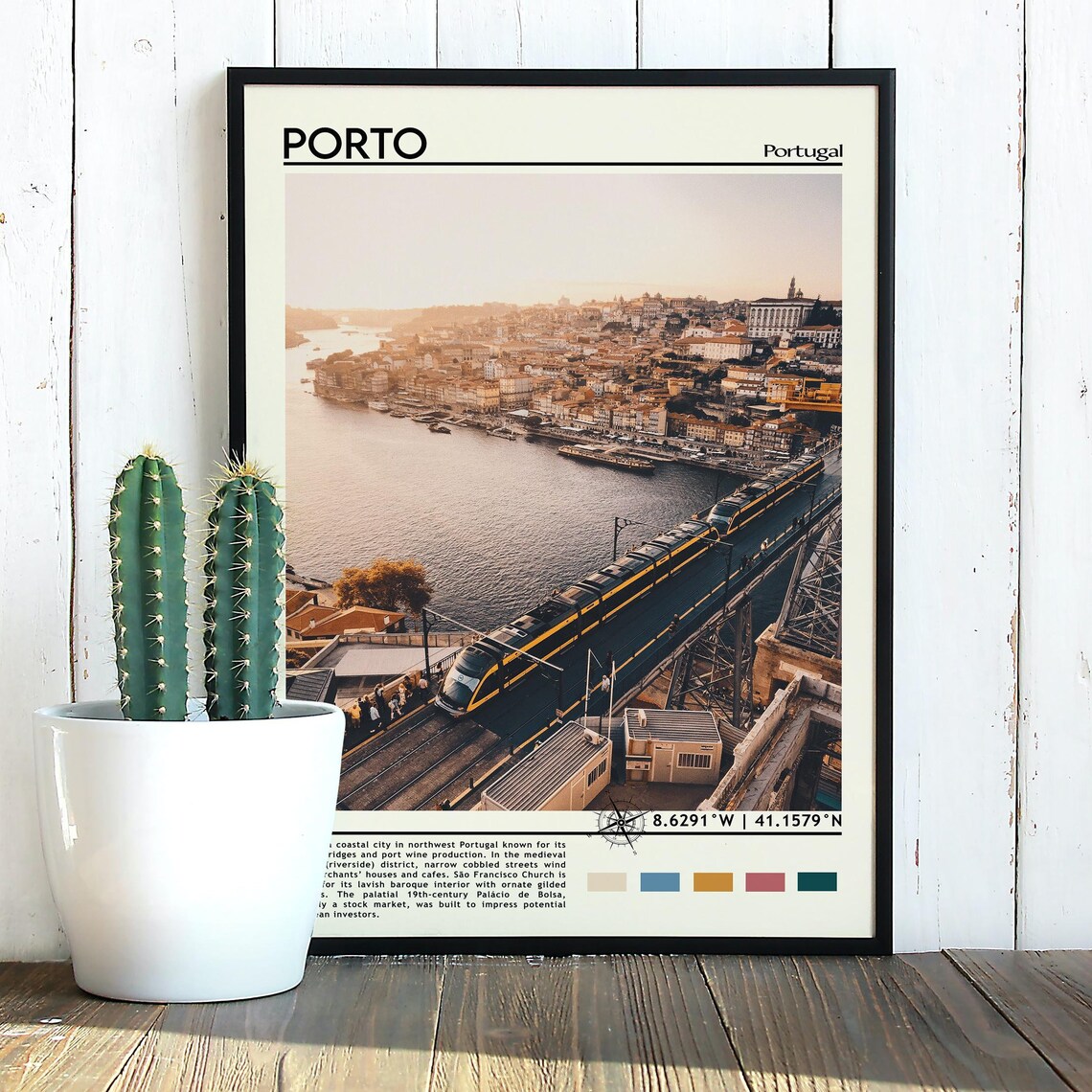 Porto Portugal Dom Luis Bridge Sunset River Cruise Travel Poster - Image 5