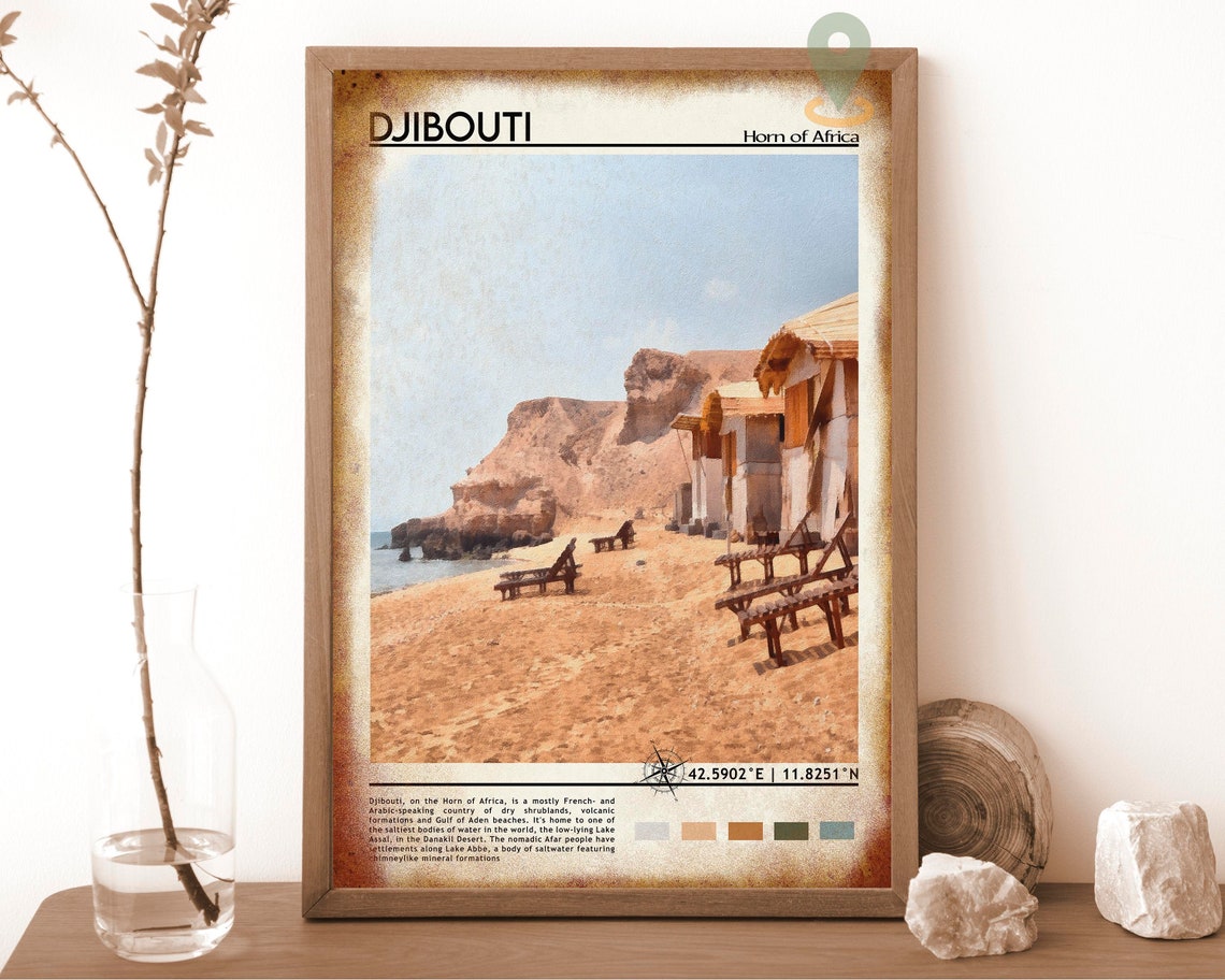 Djibouti Print Djibouti Art Djibouti Poster Djibouti Photo Djibouti Poster Print Djibouti Painting Asmara Travel Poster Vintage Art - Image 6