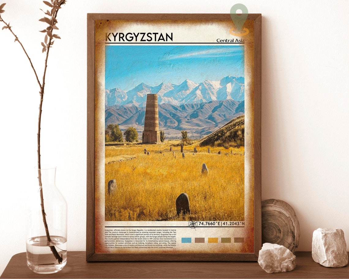 Kyrgyzstan Print Kyrgyzstan Poster Kyrgyzstan Wall Art Kyrgyzstan Travel Kyrgyzstan Art Print Kyrgyzstan Artwork Bishkek Print Art - Image 6