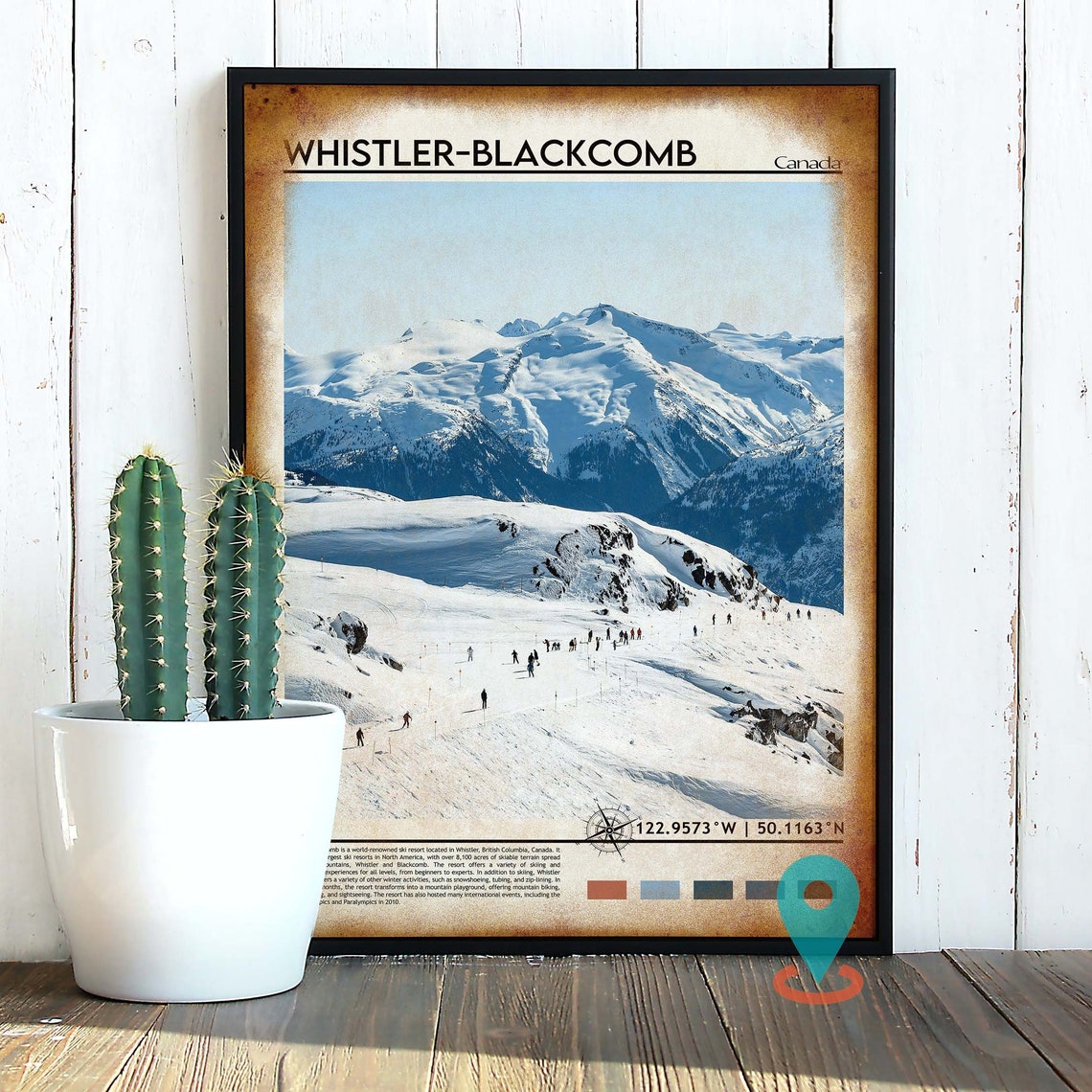 Whistler Blackcomb Canada Ski Resort Powder Peaks Travel Poster - Image 2