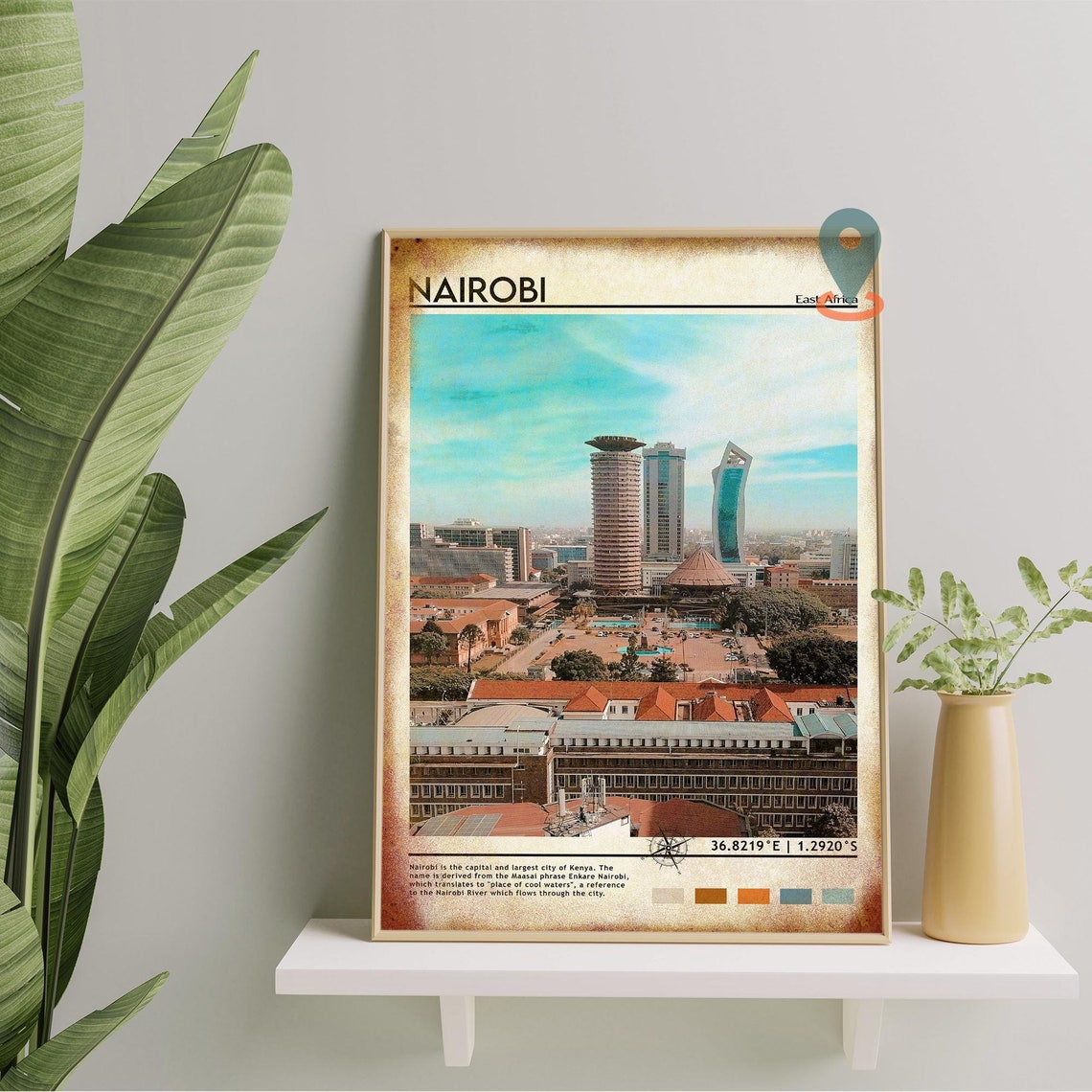 Nairobi Print Vintage Poster Nairobi Wall Art Nairobi Poster Nairobi Photo Nairobi Poster Print Kenya Poster Nairobi City - Image 2