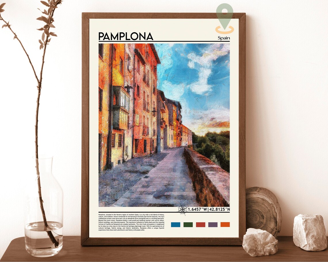 Pamplona Print Pamplona Poster Pamplona Wall Art Pamplona Travel Print Pamplona Art Print Pamplona Artwork Spain Travel Print