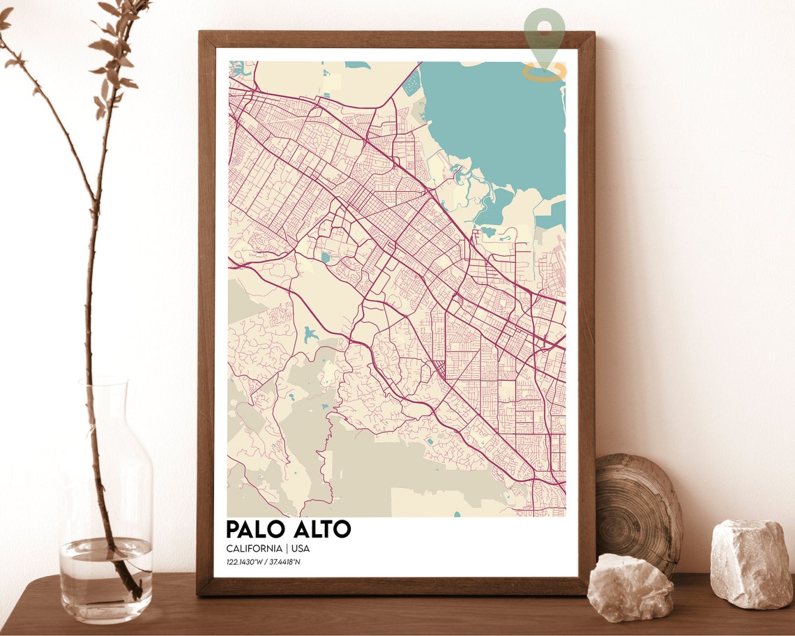 Palo Alto Map Palo Alto Map Print Palo Alto Personalized Map Palo Alto Wall Art Palo Alto Travel Poster Palo Alto City Poster - Image 6
