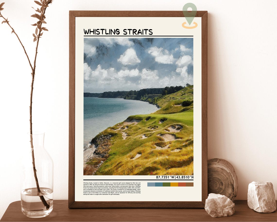 Whistling Straits Wisconsin Links Golf Course Lake View Art Poster