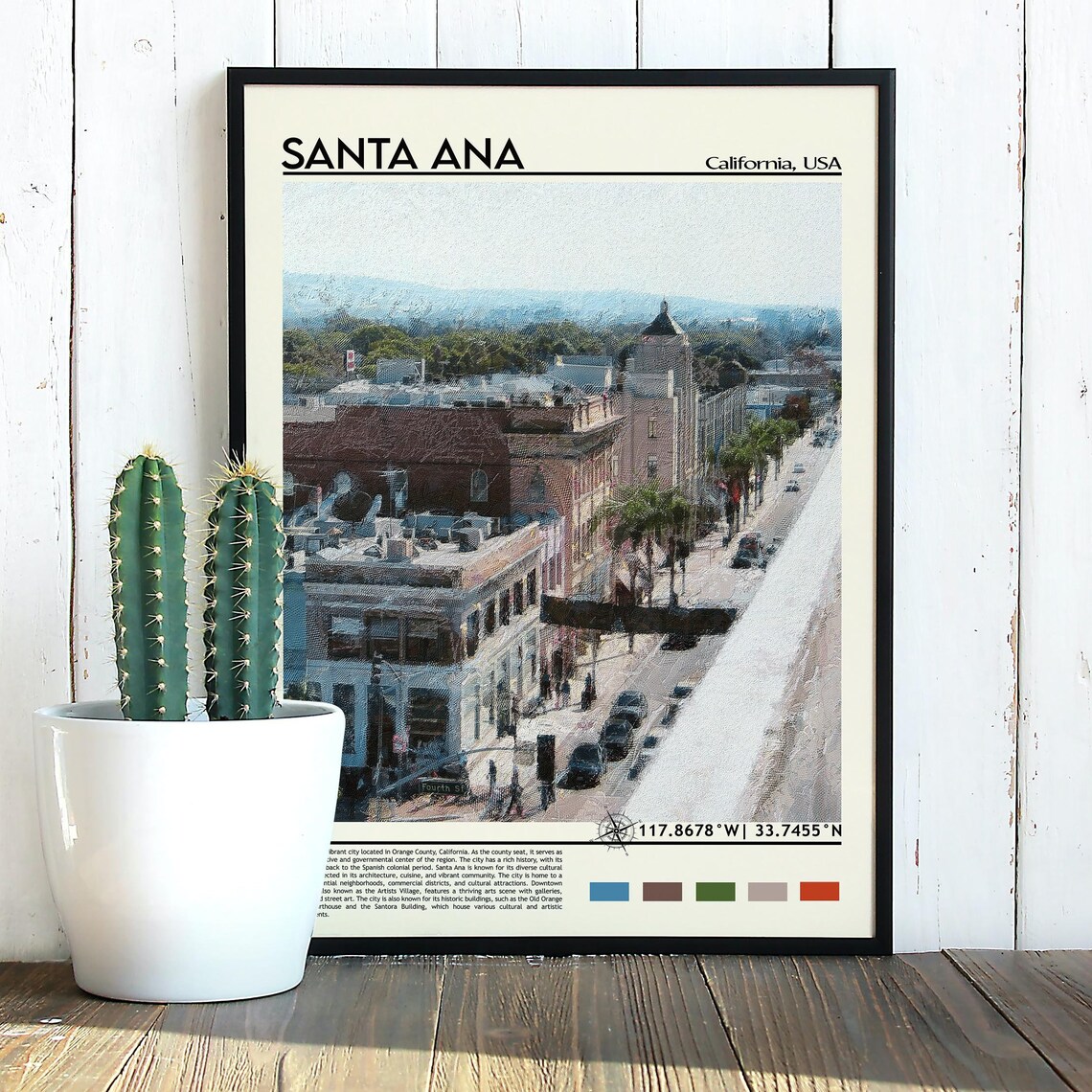 Santa Ana California Historic Downtown Fourth Street District Travel Poster - Image 5