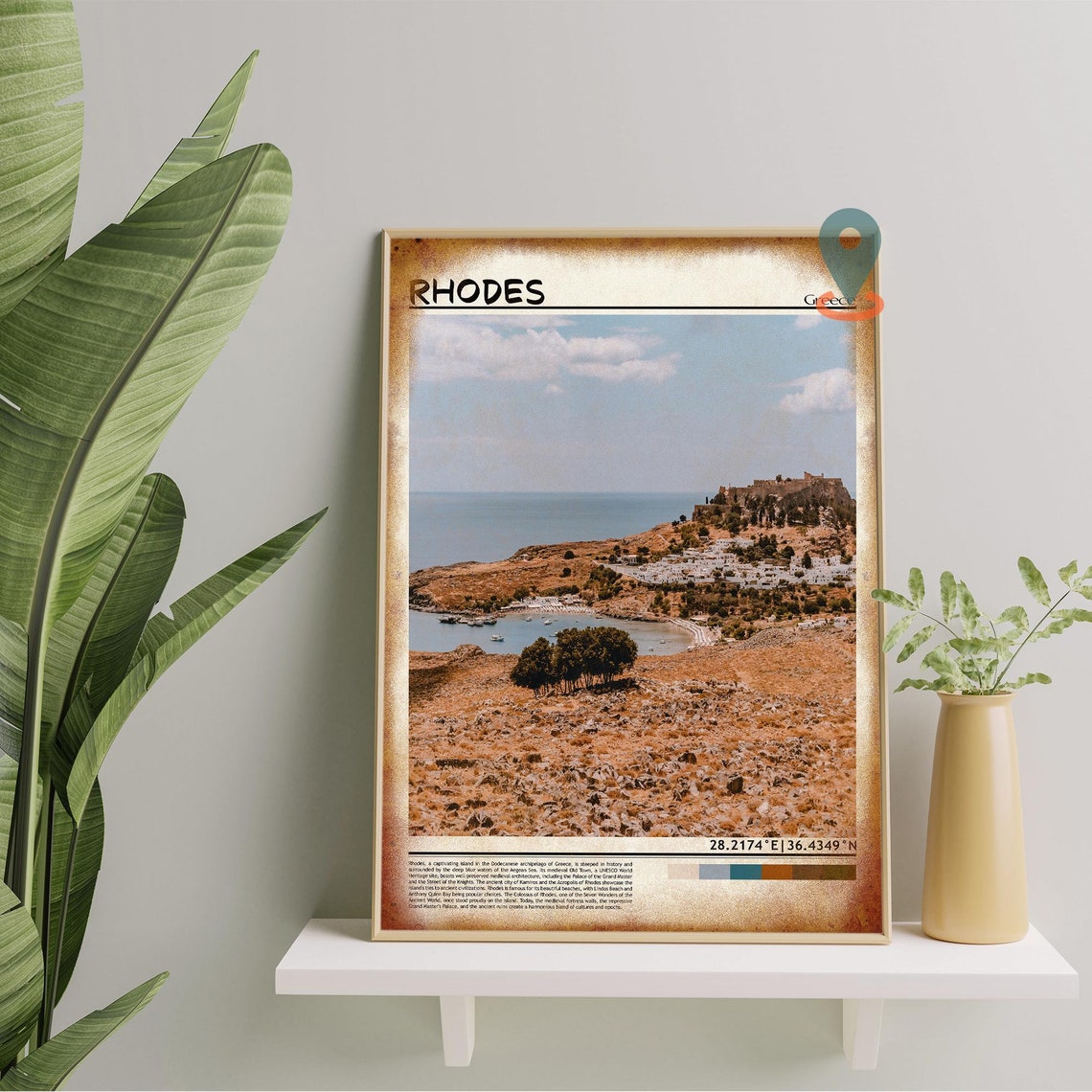 Rhodes Print Rhodes Wall Art Rhodes Poster Rhodes Photo Rhodes Poster Print Rhodes Wall Dcor Rhodes Travel Poster Rhodes Greece - Image 5