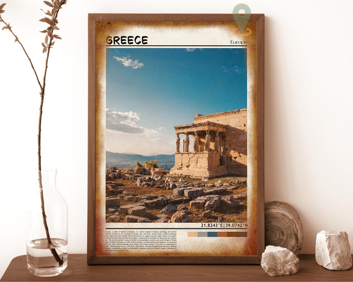 Greece Athens Acropolis Erechtheion Ancient Ruins Travel Poster - Image 6