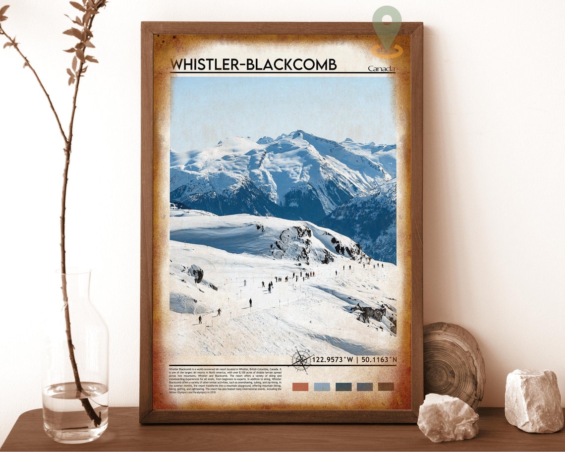 Whistler Blackcomb Canada Ski Resort Powder Peaks Travel Poster - Image 6