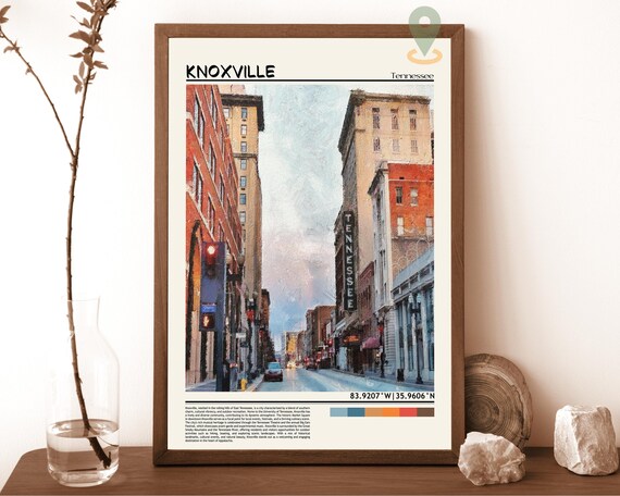 Knoxville Tennessee Downtown Historic Theater Street Travel Poster