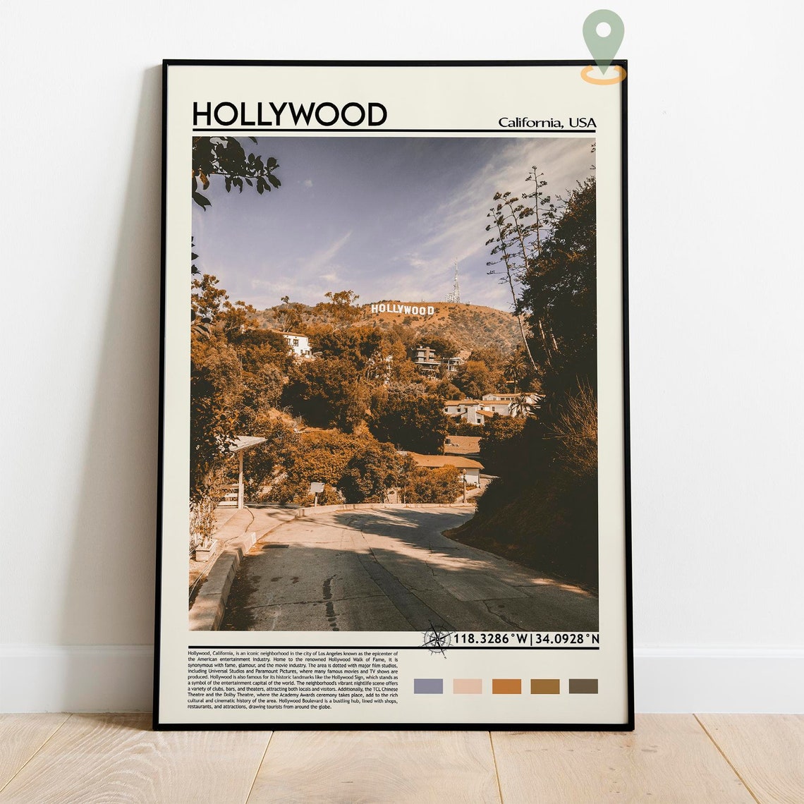 Hollywood Print Hollywood Poster Hollywood Wall Art Hollywood Travel Hollywood Art Print Hollywood Artwork Hollywood Photo California - Image 3
