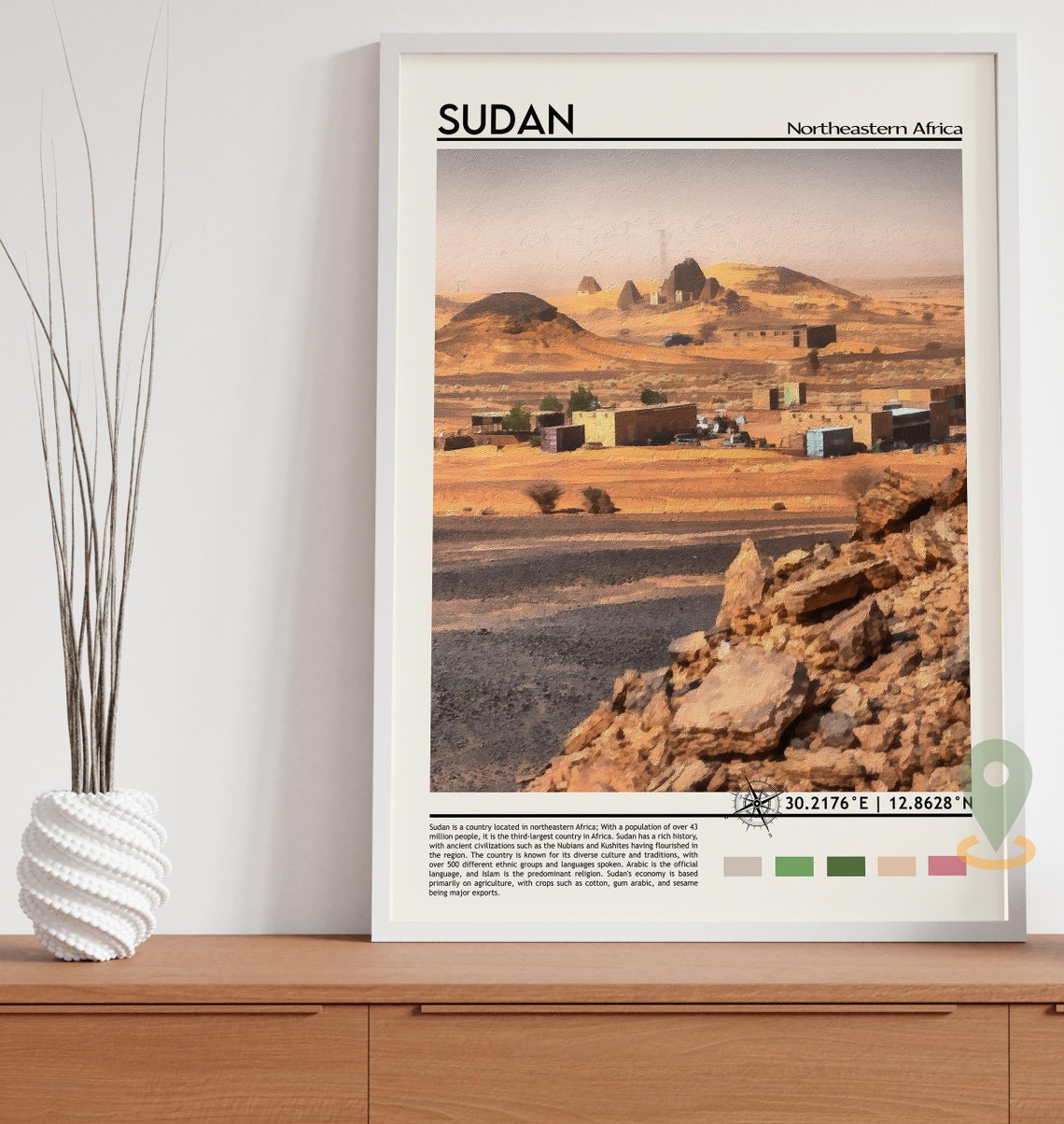 Sudan Northeastern Africa Desert Village Ancient Land Poster - Image 3