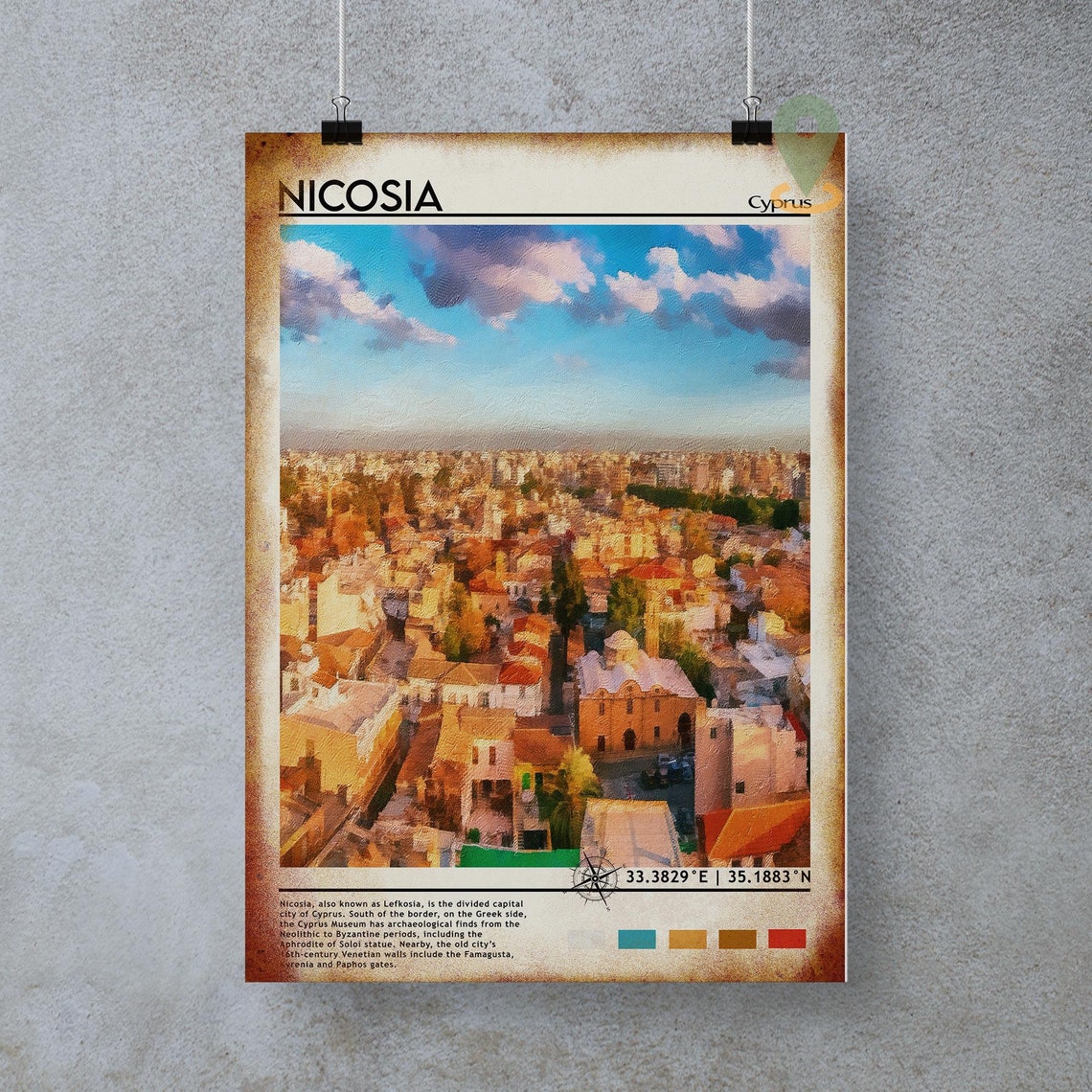 Nicosia Travel Print Vintage Poster Nicosia Art Nicosia Poster Nicosia Photo Nicosia Poster Print Nicosia Wall Art Cyprus Poster - Image 2