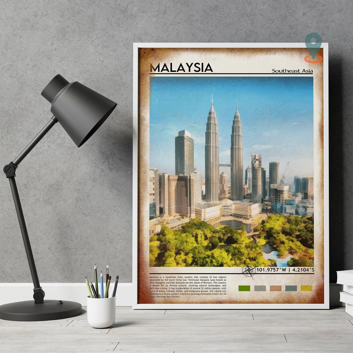 Malaysia Kuala Lumpur Petronas Twin Towers Skyline Photo Poster - Image 4
