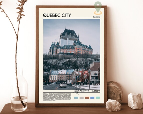 Quebec City Canada Chateau Frontenac Winter Old Town View Poster