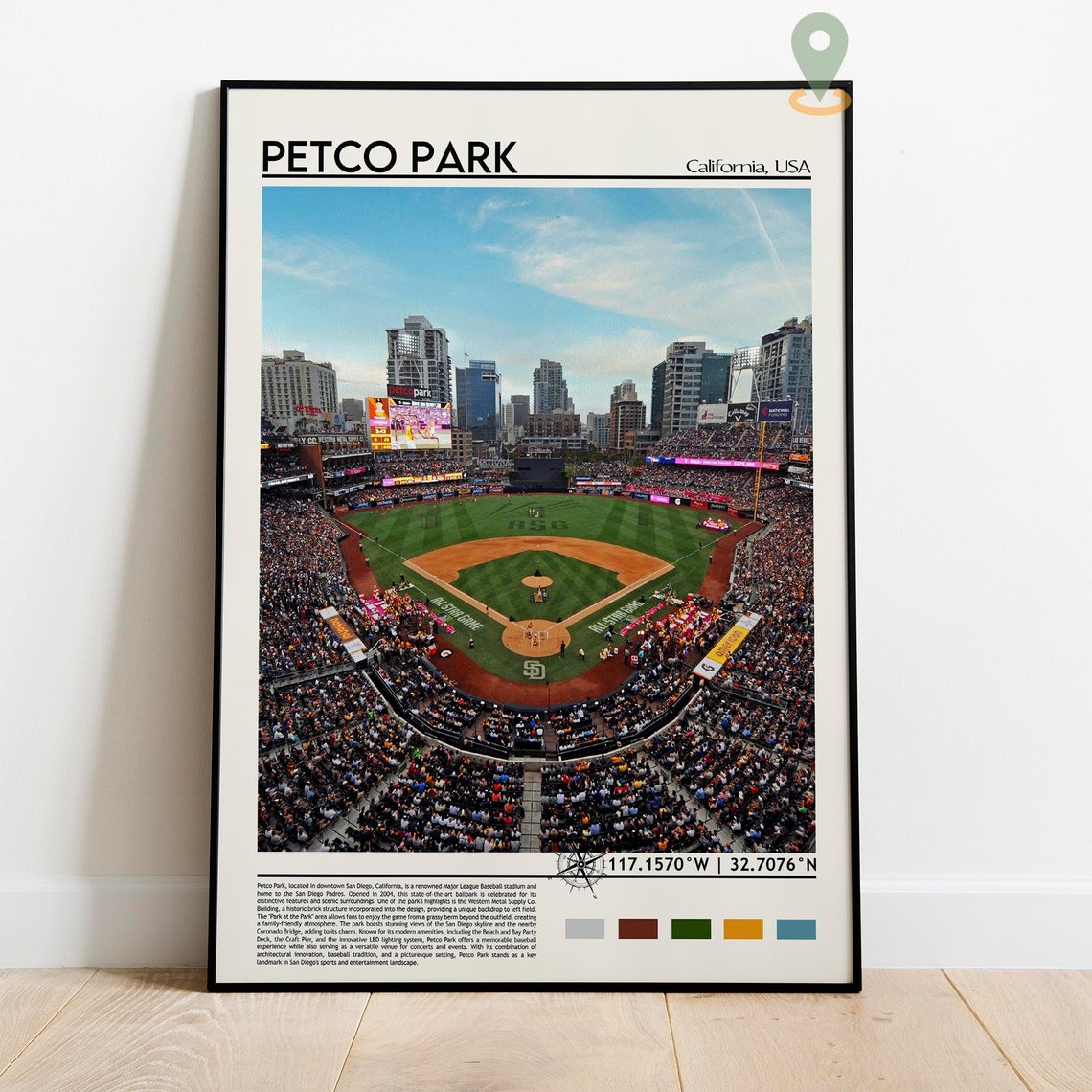 Petco Park San Diego Baseball Stadium Game Day Crowd Art Poster - Image 5