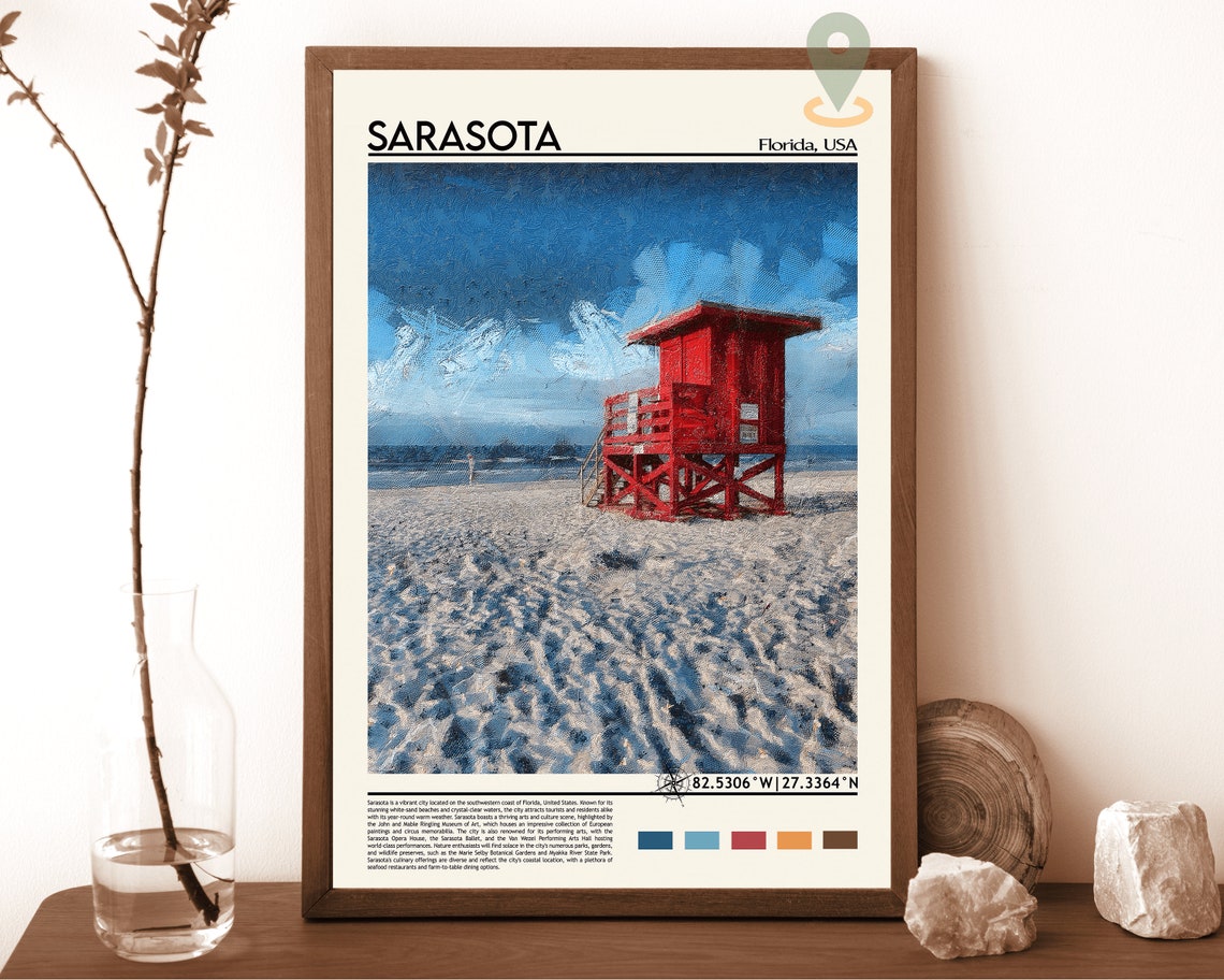 Sarasota Print Sarasota Poster Sarasota Wall Art Sarasota Travel Print Sarasota Art Print Sarasota Artwork Sarasota Photo Florida