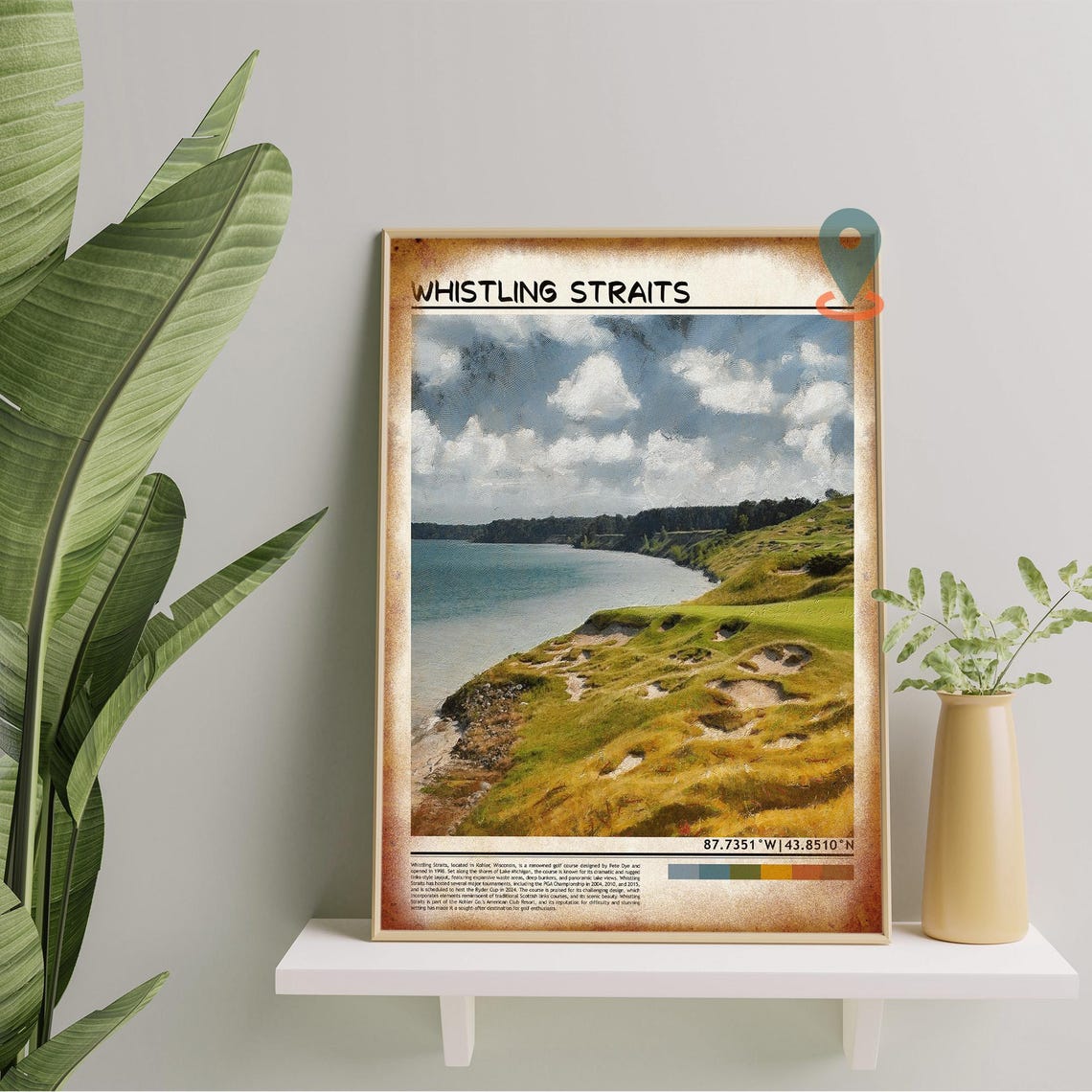 Whistling Straits Wisconsin Links Golf Course Lake View Art Poster - Image 5