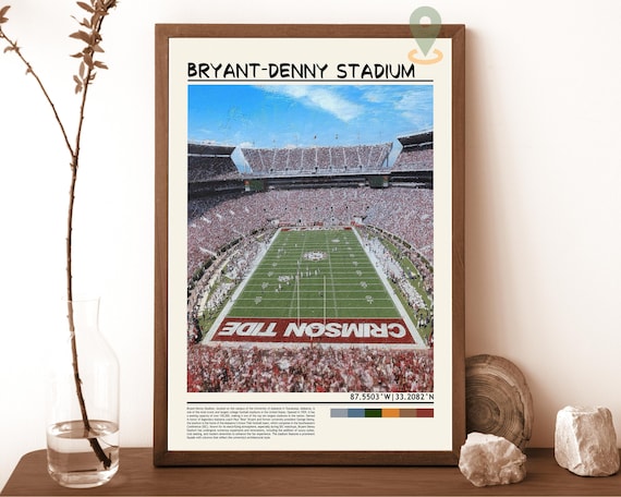 Bryant Denny Stadium Alabama Crimson Tide College Football Poster