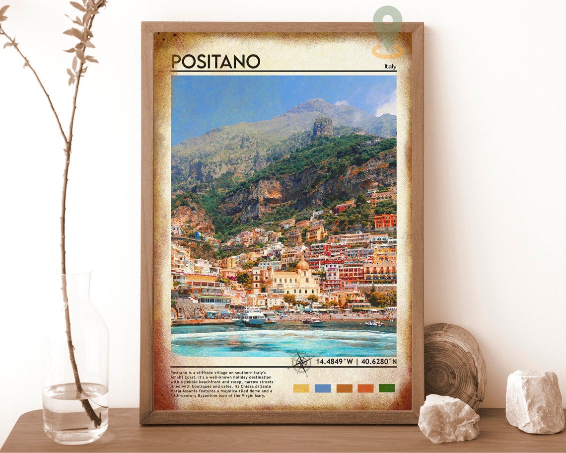 Positano Italy Amalfi Coast Cliffside Village Seaside Poster - Image 6