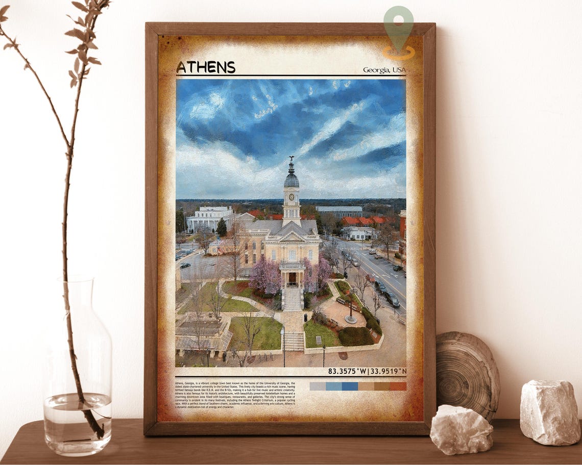 Athens Print Athens Wall Art Athens Poster Athens Photo Athens Poster Print Athens Travel Poster Athens Georgia Poster - Image 6