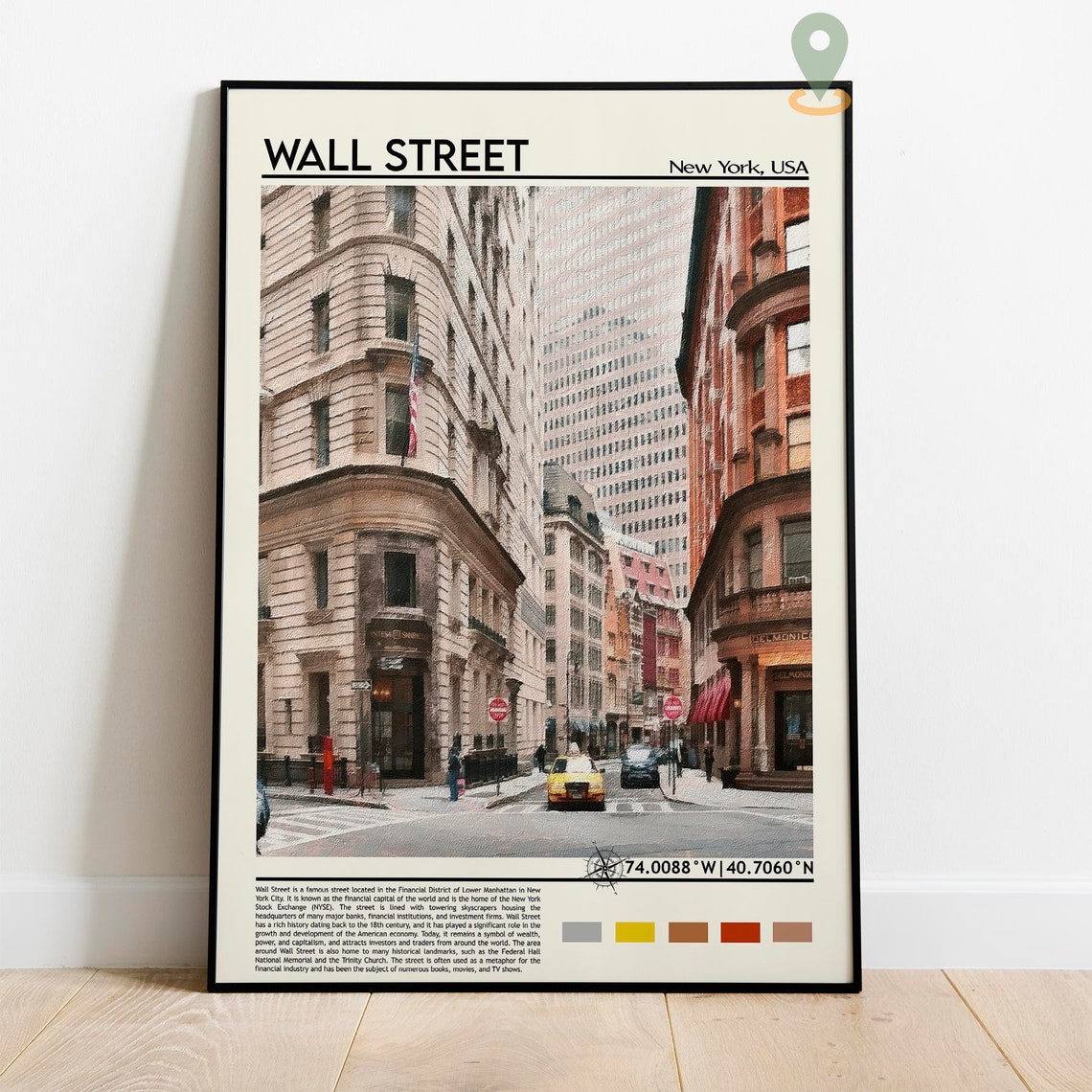 Wall Street Print Wall Street Poster Wall Street Wall Art Wall Street Travel Wall Street Art Print Wall Street Artwork New York Print - Image 2