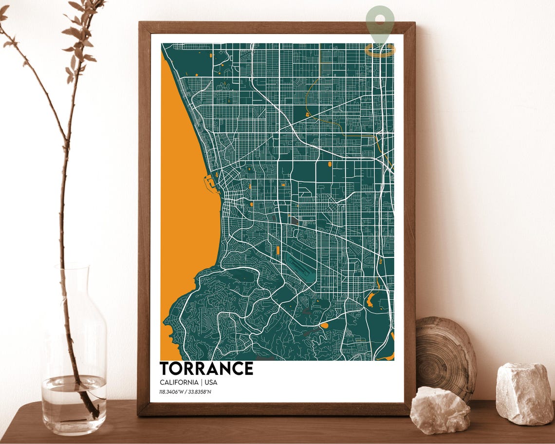 Torrance Map Torrance Map Print Torrance Wall Art Torrance Travel Poster Torrance Poster Torrance Photo Torrance California Poster - Image 3