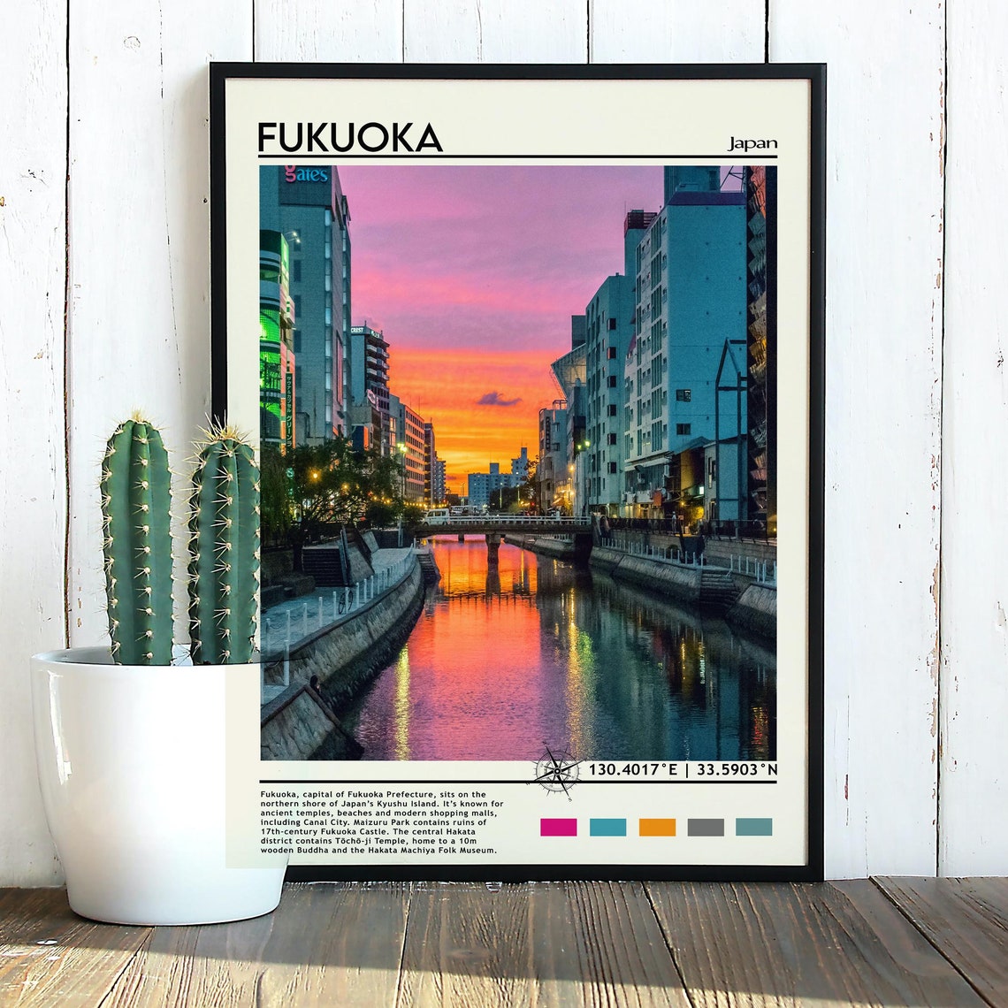 Fukuoka Print Vintage Poster Fukuoka Art Fukuoka Poster Fukuoka Photo Fukuoka Poster Print Fukuoka Wall Art Japan Poster Travel Gift - Image 2