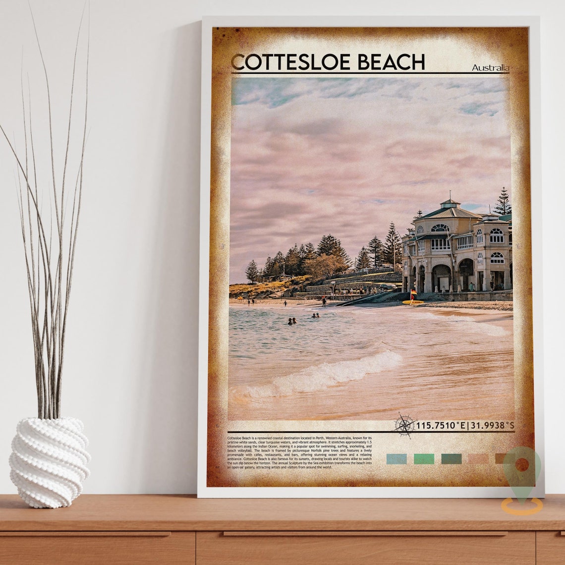 Cottesloe Beach Australia Iconic Beach Pavilion Sunset Poster - Image 2