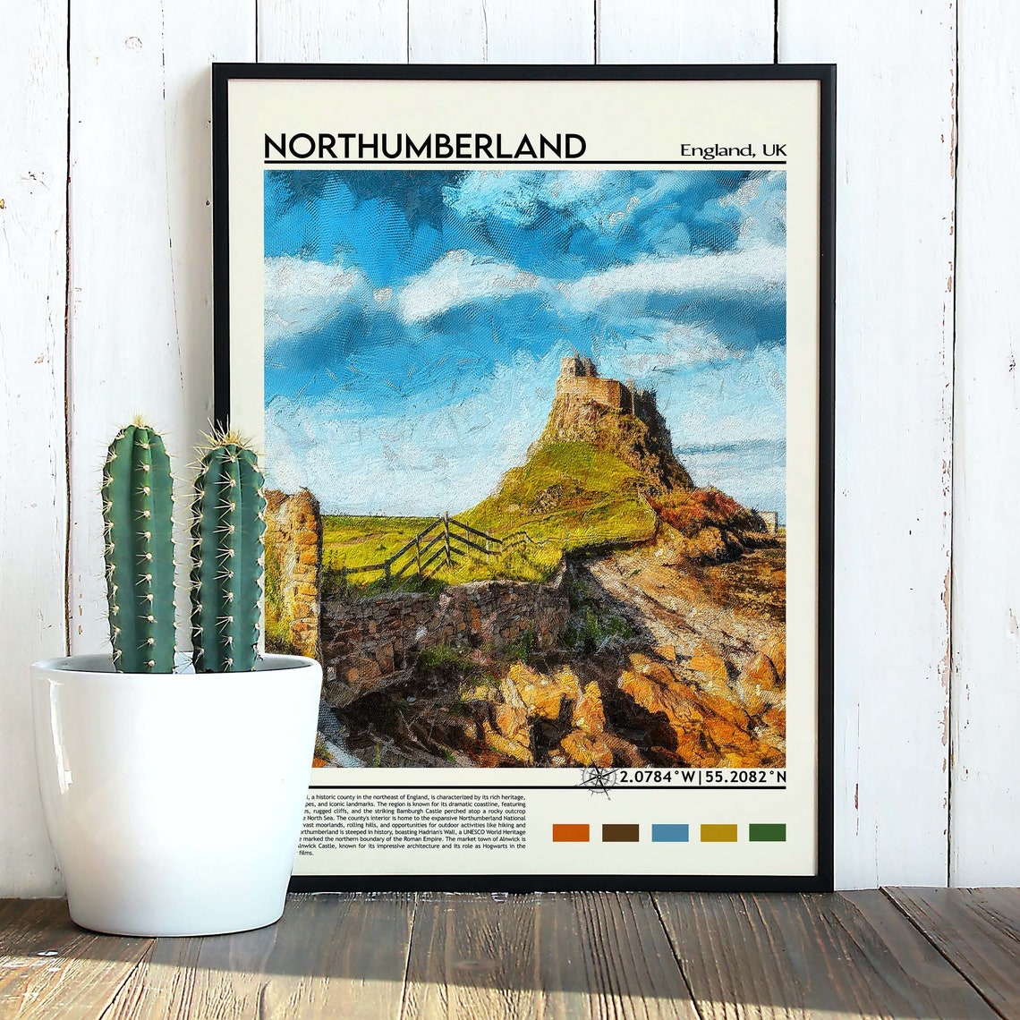 Northumberland Travel Print Northumberland Artwork Sea Travel Print Northumberland Print Northumberland Poster Northumberland Wall Art - Image 5