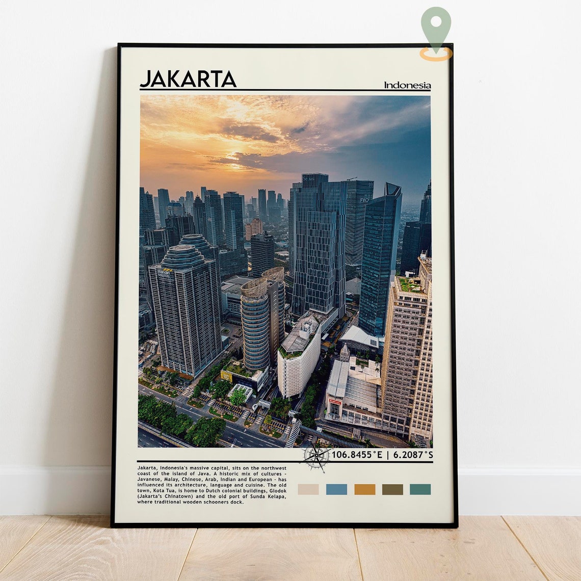 Jakarta Print Jakarta Art Jakarta Poster Jakarta Photo Jakarta Poster Print Jakarta Painting Indonesia Travel Poster Vintage Poster - Image 5