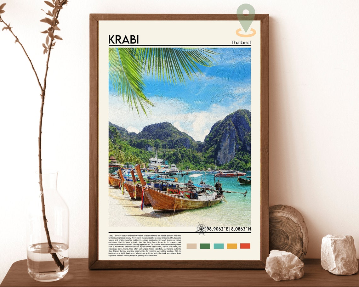 Krabi Print Krabi Poster Krabi Wall Art Krabi Travel Krabi Art Print Krabi Artwork Krabi Photo Krabi Thailand Print Krabi Home Decor