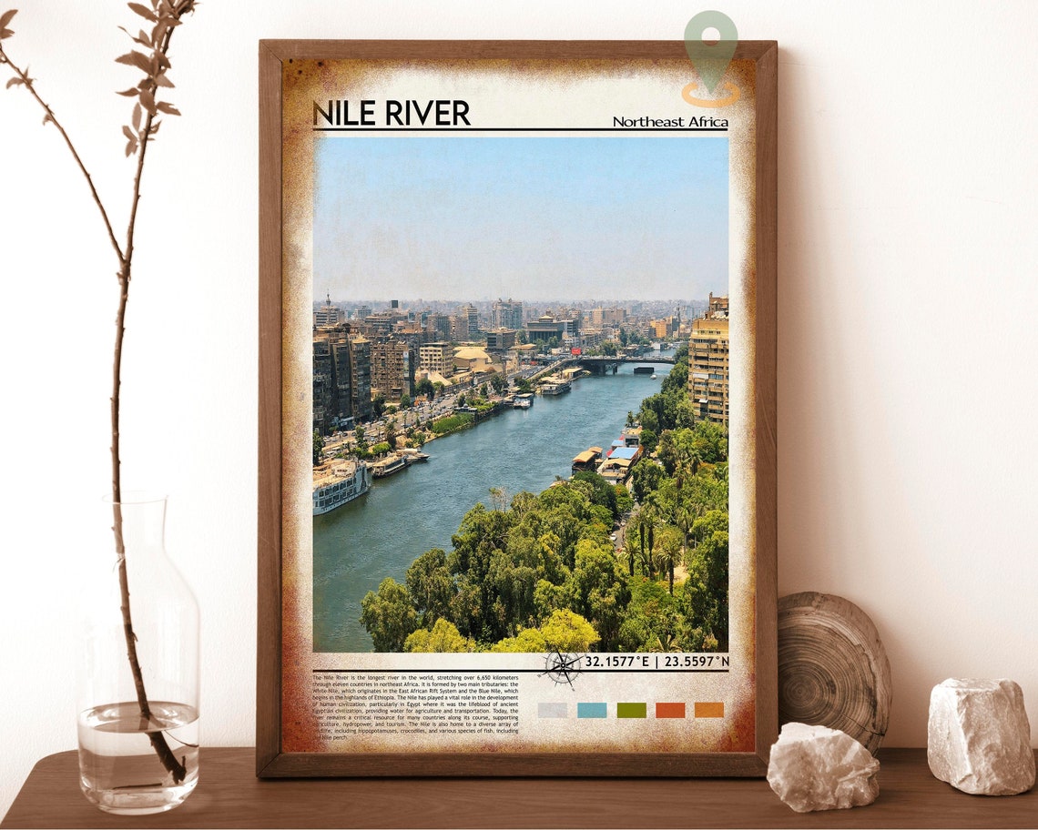 Nile River Cairo City View Northeast Africa River Travel Poster - Image 6
