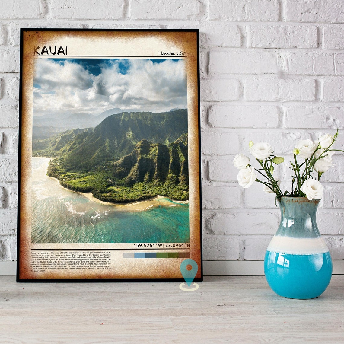 Kauai Art Kauai Artwork Kauai Map Kauai Photo Kauai Poster Kauai Print Kauai Travel Kauai Painting Kauai Wall Art Kauai Hawaii - Image 5