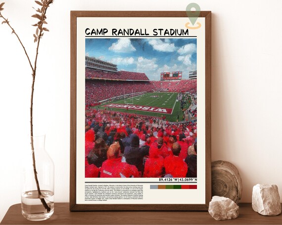 Camp Randall Stadium Wisconsin Badgers Game Day Crowd Art Poster