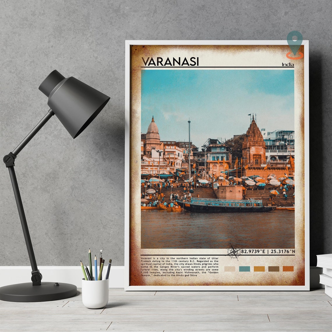 Varanasi India Sacred Ganges River Ghats Temple Photo Art Poster - Image 5