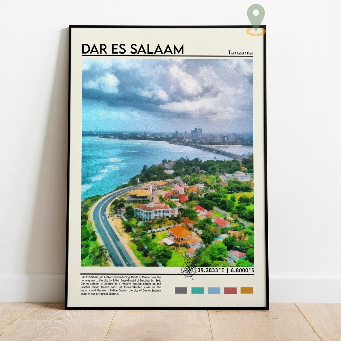 Dar Es Salaam Tanzania Coastal City Aerial View Travel Poster - Image 2