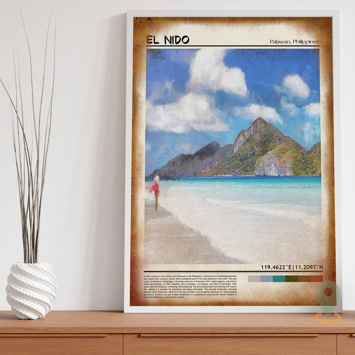 El Nido Palawan Philippines Tropical Beach Travel Photo Poster - Image 3