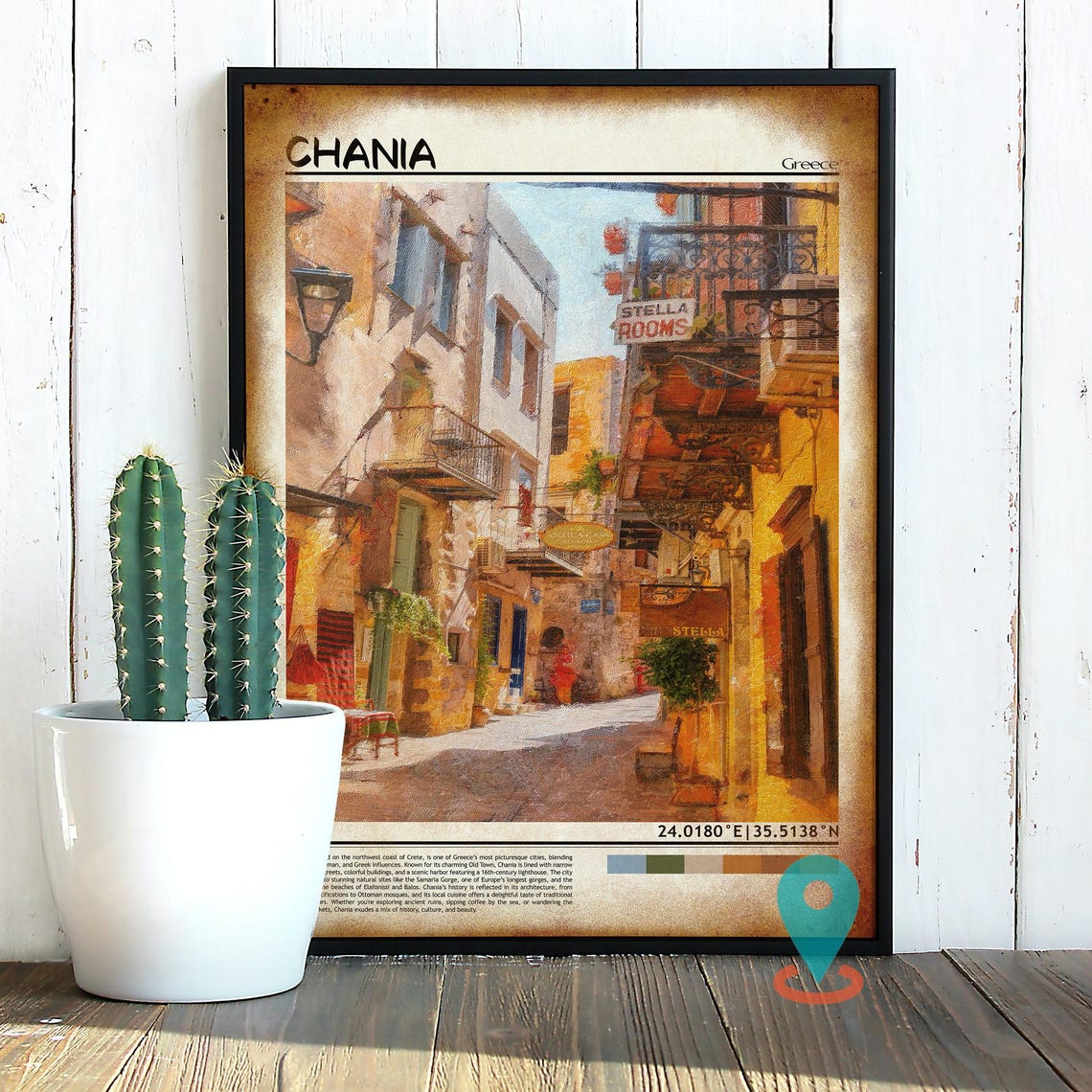 Chania Print Chania Wall Art Chania Poster Chania Photo Chania Poster Print Chania Travel Poster Chania Greece Crete Poster - Image 2