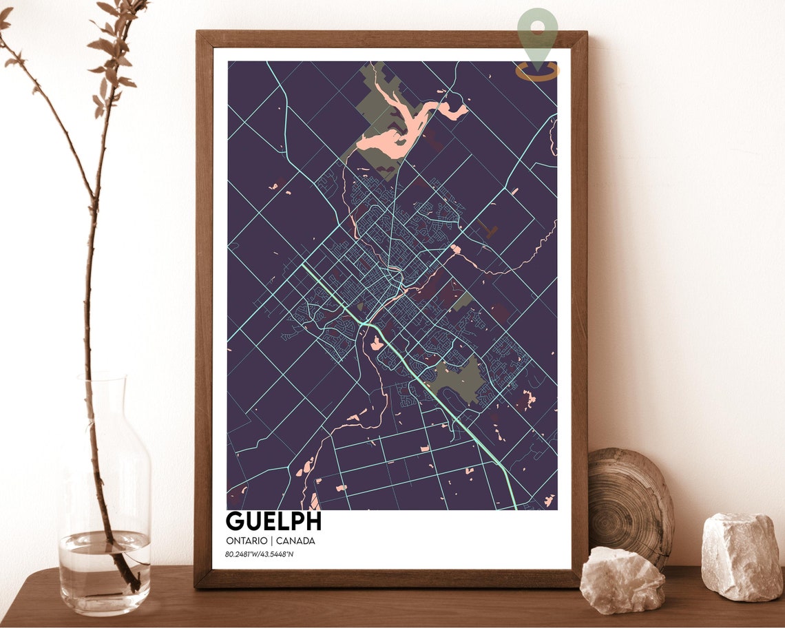 Guelph Ontario Canada Light Gray Minimalist City Map Home Decor Poster - Image 6