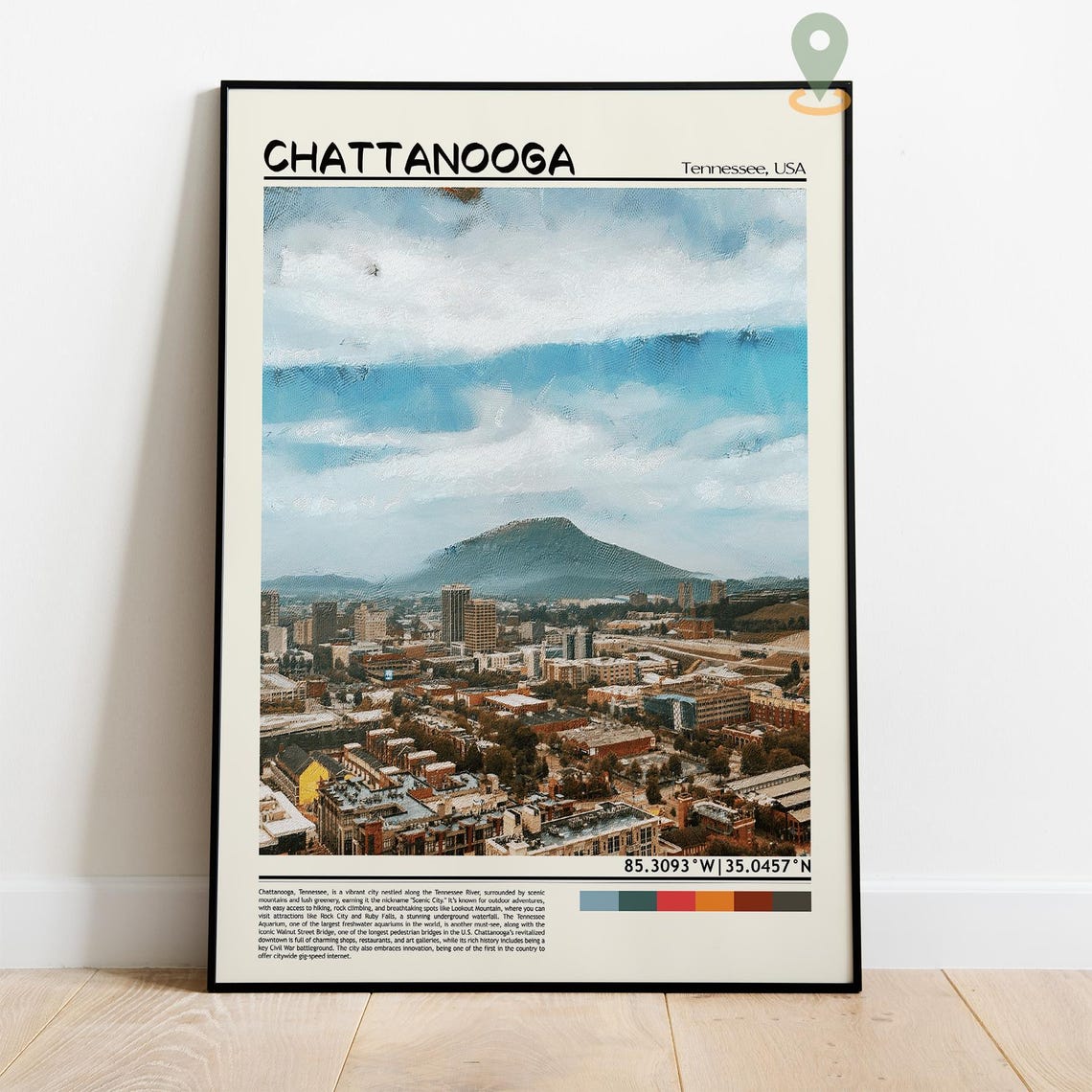 Chattanooga Tennessee Lookout Mountain River City Travel Poster - Image 3