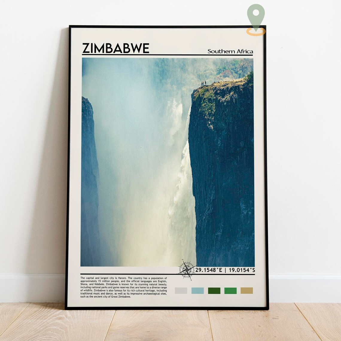 Zimbabwe Print Zimbabwe Photo Zimbabwe Poster Zimbabwe Painting Zimbabwe Artwork Zimbabwe City Harare Poster Zimbabwe Wall Art - Image 2