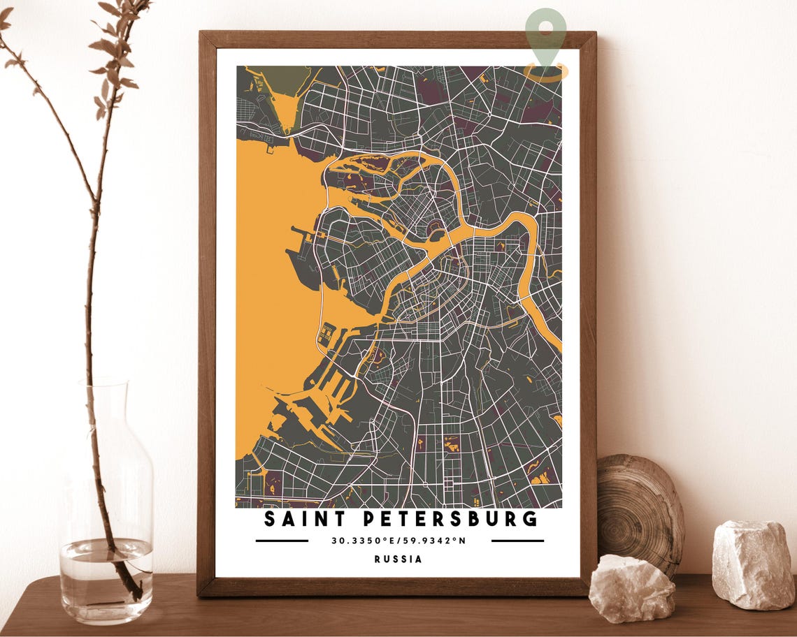 St Petersburg Map St Petersburg Map Print St Petersburg Personalized Map St Petersburg Wall Art St Petersburg City Travel - Image 4