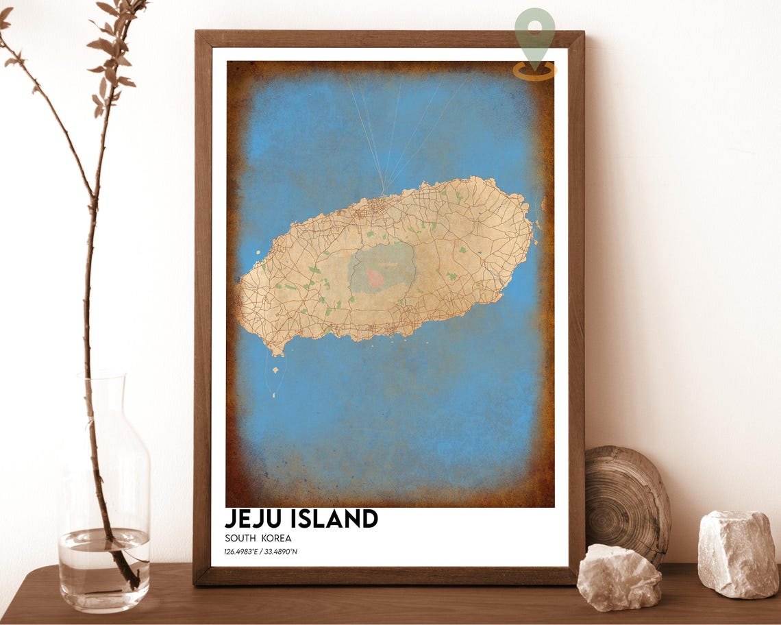 Jeju Island Map Jeju Island Map Print Jeju Island Wall Art Jeju Island Travel Poster Jeju Island Poster Jeju Island Photo Jeju Island - Image 5