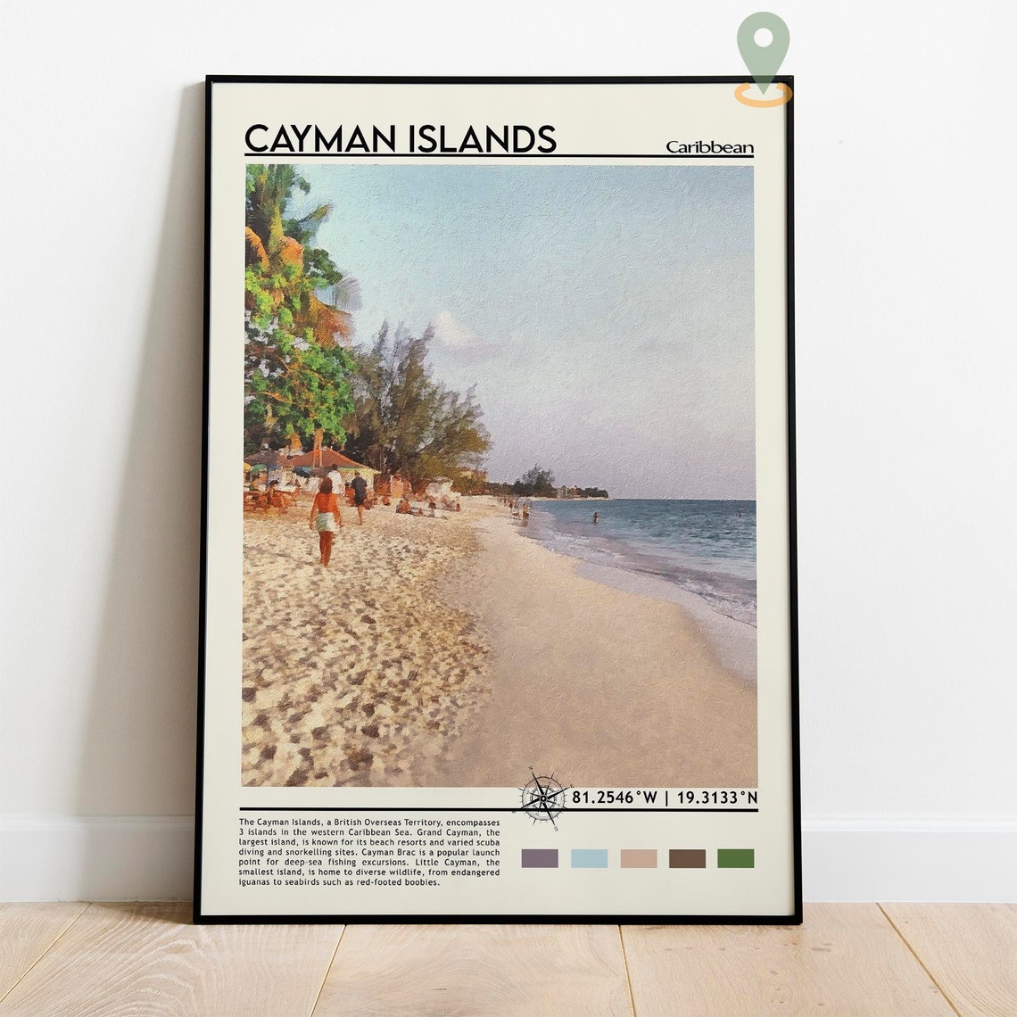 Cayman Islands Print Cayman Islands Art Cayman Islands Poster Cayman Islands Photo Cayman Island Painting Caribbean Poster Vintage Art - Image 2