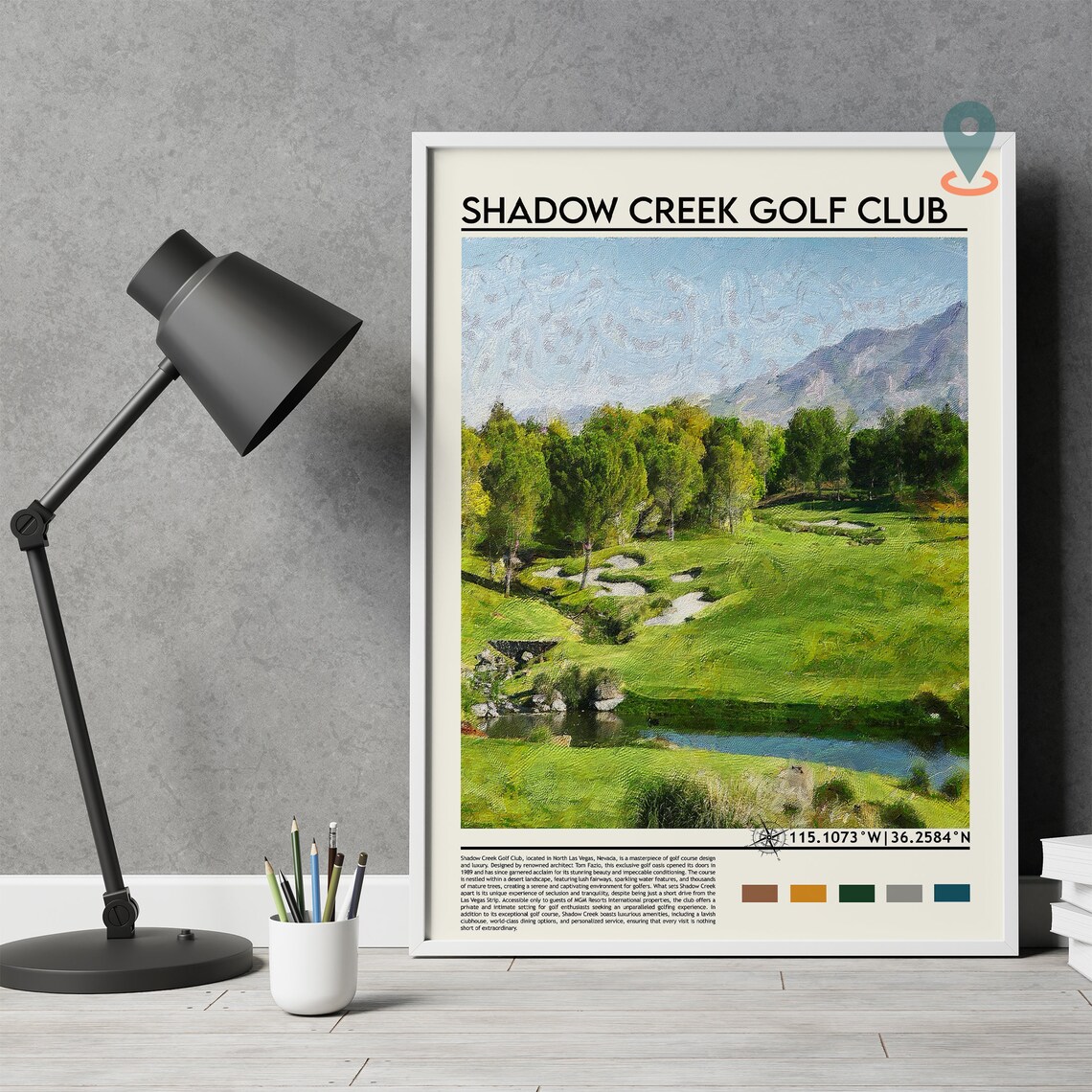 Shadow Creek Golf Club Las Vegas Fairway Painting Sports Poster - Image 3