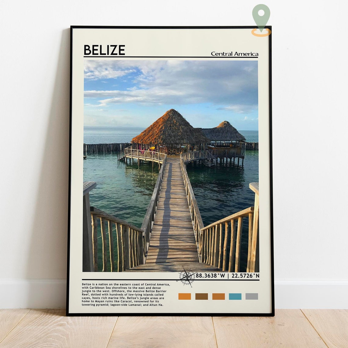 Belize Print Vintage Poster Belize Wall Art Belize Poster Belize Photo Belize Poster Print Belize Wall Decor - Image 2